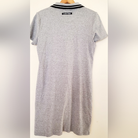 Calvin Klein gray collared short-sleeve shirt dress - Picture 6 of 6